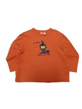 Y2k Halloween Witch Make My Day Graphic Long-Sleeve Crewneck - 2X